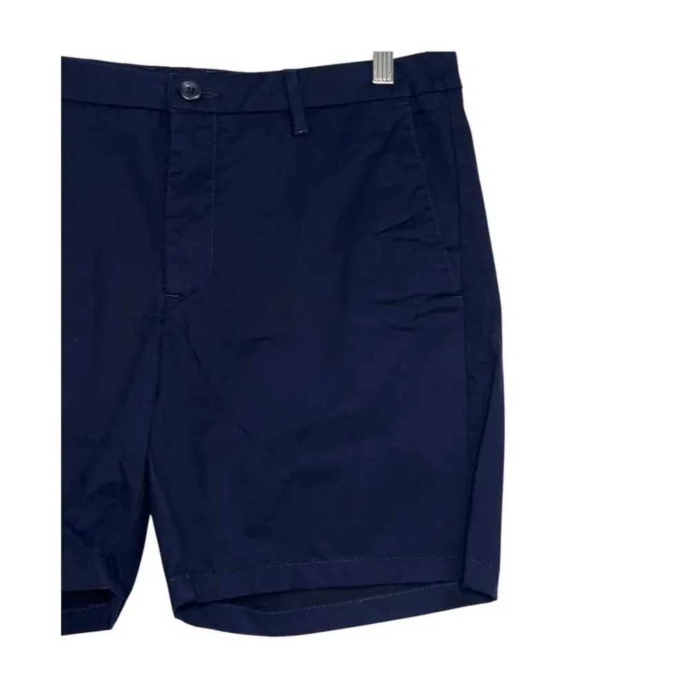 Quince Classic Stretch Chino Shorts Mens 36 Blue Flat Front 7 Inch Casual Cotton